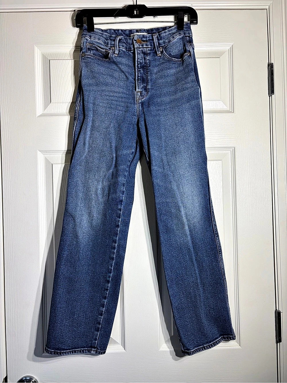 Good American Good Curve Straight Leg Jeans Blue Waist 4/27 Like New